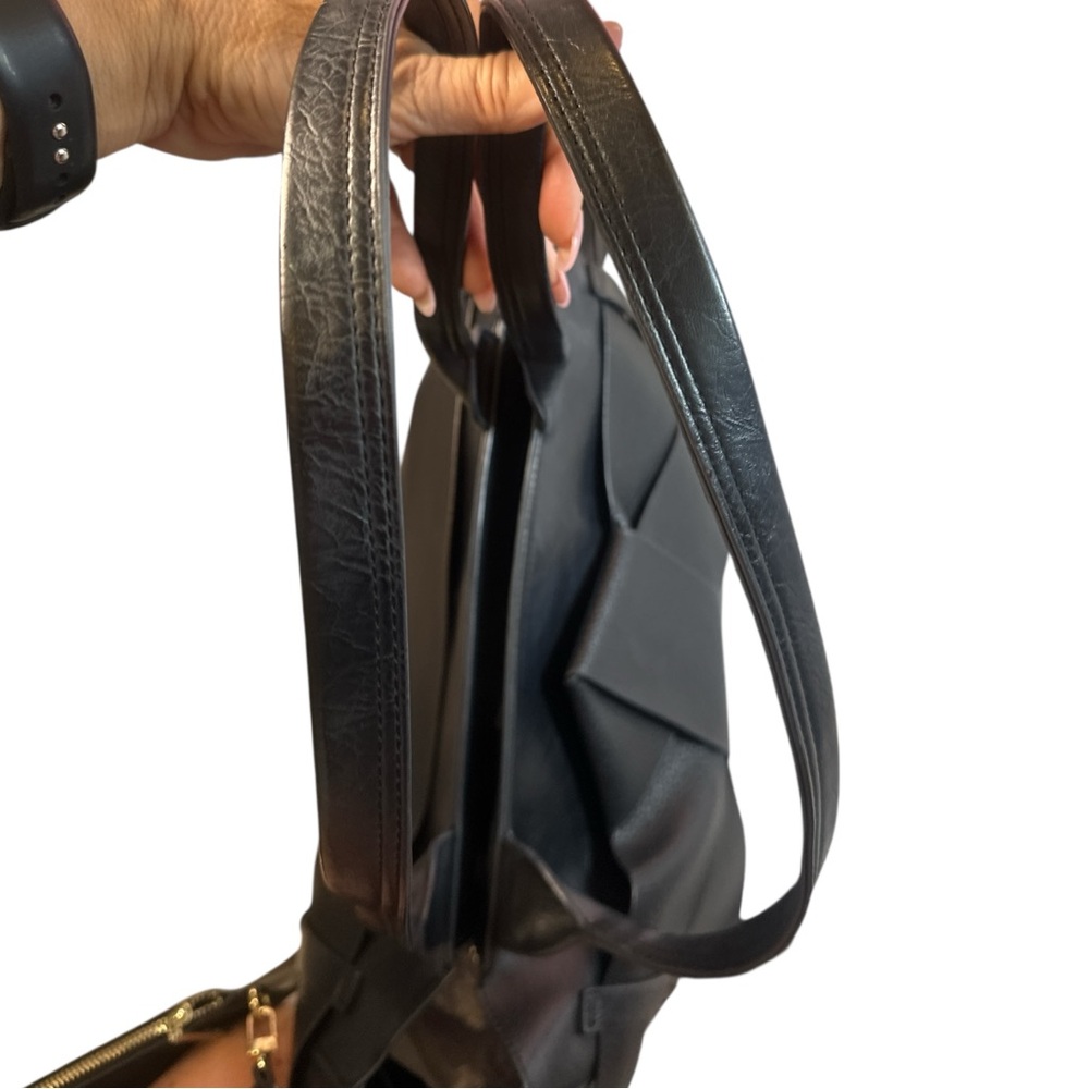 Ted Baker Black Faux Leather Tote with Signature Bow Accent - Picture 7 of 11